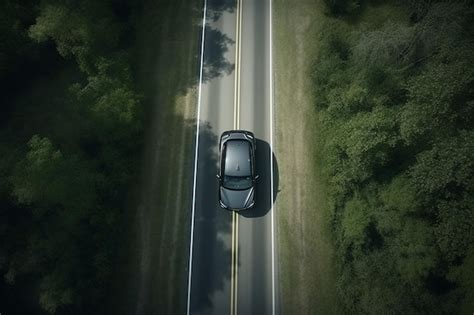 Premium AI Image | Aerial view of a car on the road