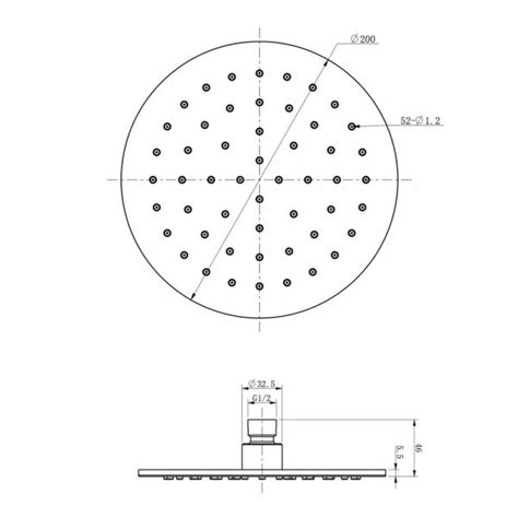 JTP Inox Stainless Steel 200mm Slim Ceiling Mounted Round Shower Head