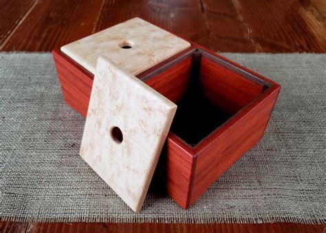 Wooden Keepsake Box Padauk With Figured Birdseye Maple And Walnut