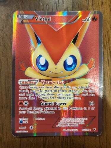 Victini 98101 Bw Noble Victories Full Art Pokemon Card Moderately