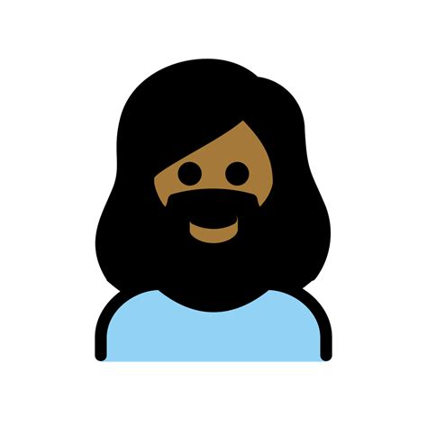 Donna Con La Barba Carnagione Abbastanza Scura Emoji