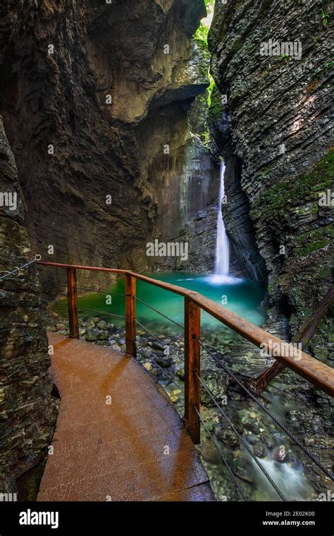 Slap Kozjak Kozjak Waterfall In The National Park Of Triglav Julian