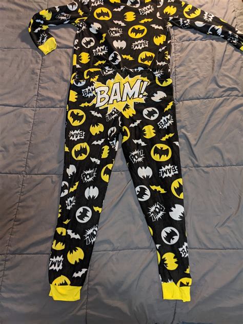 Batman Symbol Logo Flannel Pajama Lounge outfit one p… - Gem