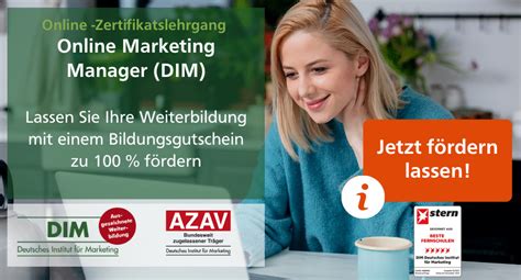 Online Marketing Manager Dim Weiterbildung Mit Einem Bildungsgutschein