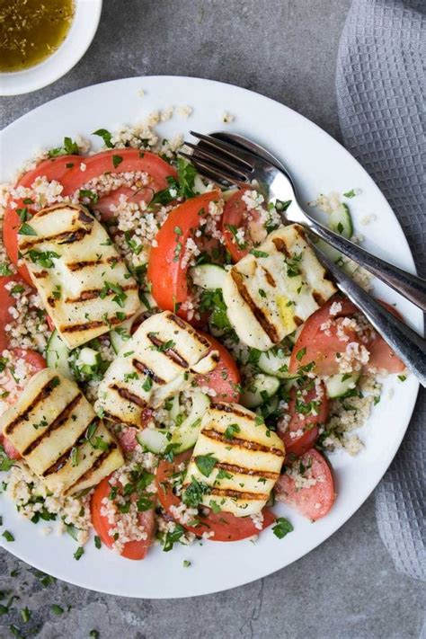 Grilled Halloumi Salad Stephanie Kay Nutrition