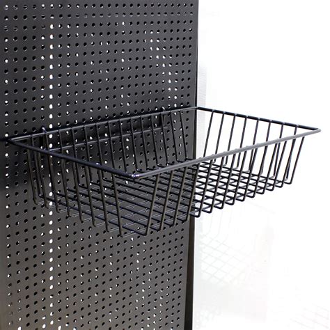 Black Pegboard Basket 12 12 In L X 3 In H X 8 In D Specialty