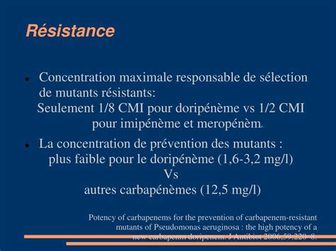 PPT Spectre et place des carbapénèmes dans le traitement des