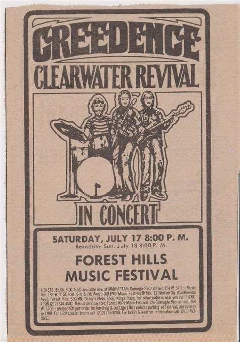 Creedence Clearwater Revival At Forest Hills Music Festival 1971