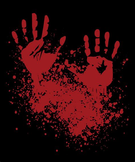 Blood Hand Halloween Costume Killer Horror Digital Art by Moon Tees ...