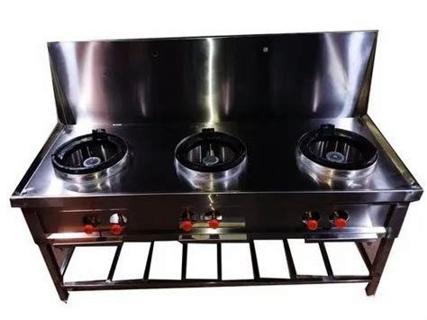 Lpg Three Burner Chinese Gas Range For Commercial At Rs In Raipur