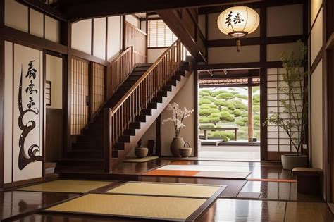 Premium Ai Image House Entrance And Stairs Japanese Culture