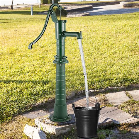 Vevor Black Green Hand Water Pump Stand Heavy Duty Cast Iron Garden