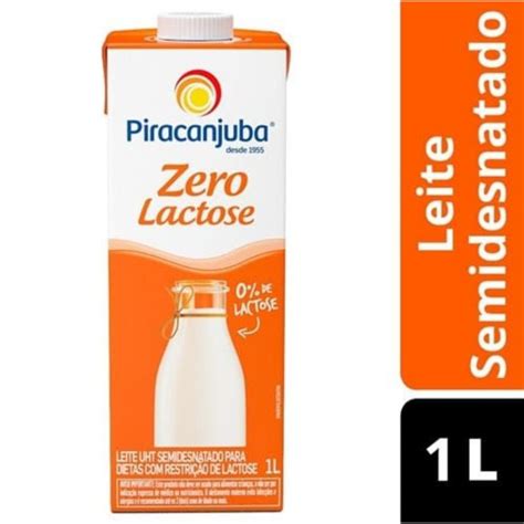 Leite Uht Semi Desnatado Zero Lactose Piracanjuba Caixa Tampa