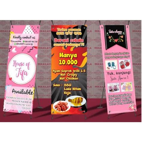 Jual Cetak Paket Spanduk X Banner Dan Y Banner Tiang Wisuda Wedding