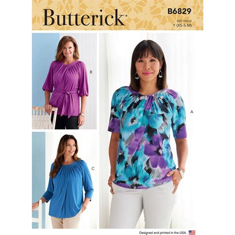 Misses Tops And Sash Butterick Sewing Pattern 6829 Sew Essential