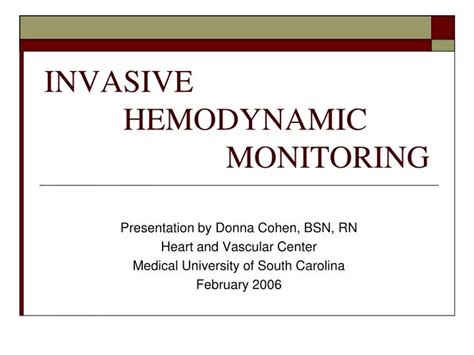 PPT INVASIVE HEMODYNAMIC MONITORING PowerPoint Presentation ID 6333249