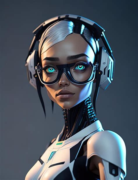 Mujer Cyborg Renderizado D Concepto Futurista Ai Foto Premium