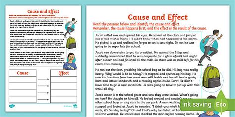 Cause And Effect Reading Comprehension Language Resources