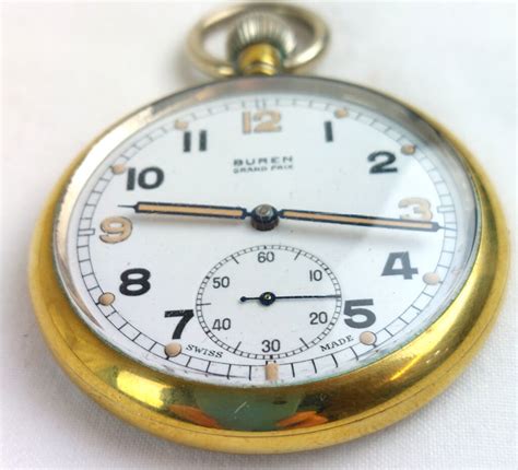 Ww British Military Gstp Pocket Watch Swiss Made By Buren Grand