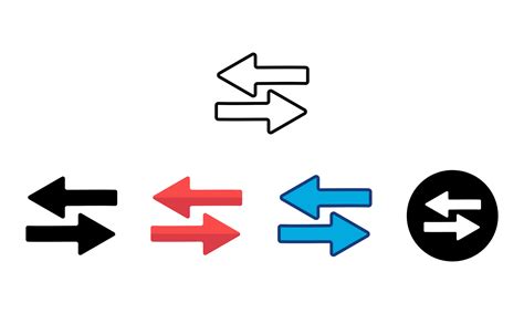 Set Arrow Left Right Up Down Arrow Navigation Direction Vector Design