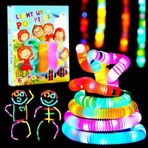 Pack Pop Tubes Lumineux Fidget Jouets Sensoriels De Tuyau Pour Led