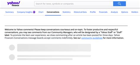 Y! Finance Conversations page stuck at loading, never comes up : r/yahoo
