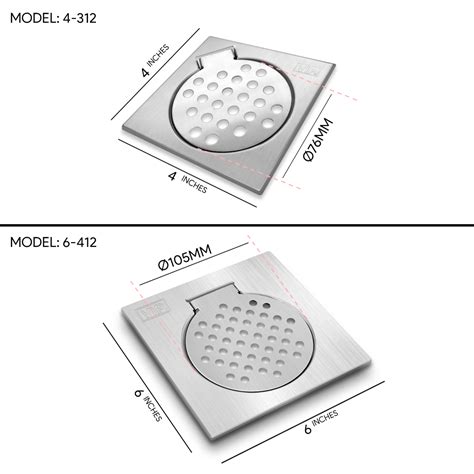 KM Lighting Product VIP Stainless Steel Floor Trap Grating Drain