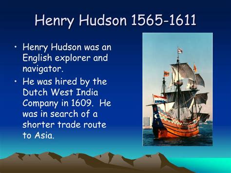 Ppt Henry Hudson Powerpoint Presentation Id