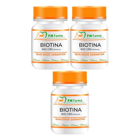 Kit Biotina 5Mg c 60 Cápsulas 3 Unidades Submarino