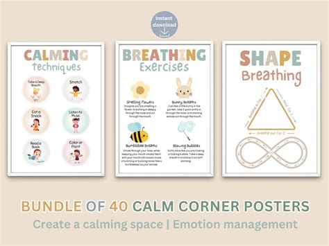 40 Boho Calming Corner Posters Printable Calm Corner Sign Calming