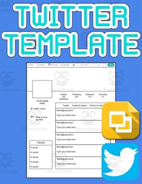 Twitter Template Editable On Google Slides By Teach Simple