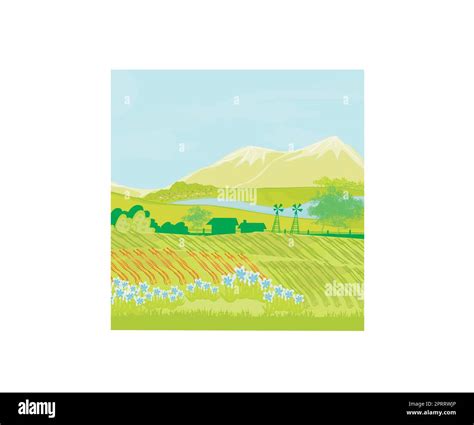 Eco Farming Landscapes Stock Vector Image Art Alamy