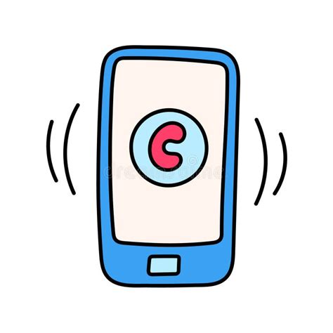 Smartphone Doodle Icon Hand Drawn Sketch Electronic Gadget With