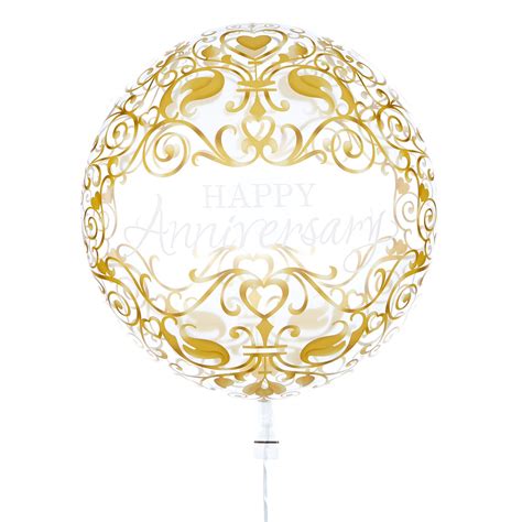 Buy 22 Inch Bubble Balloon Happy Anniversary Delivered Inflated For Gbp 2299 Card Factory Uk