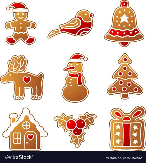 Gingerbread Christmas Set Royalty Free Vector Image