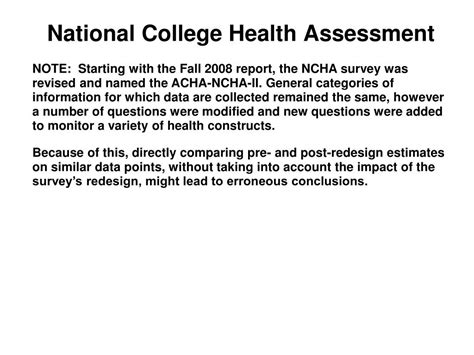 Ppt National College Health Assessment Powerpoint Presentation Free