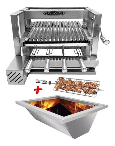 Churrasqueira Gourmet Elevat Ria Cm Motor Braseiro Inox Frete Gr Tis