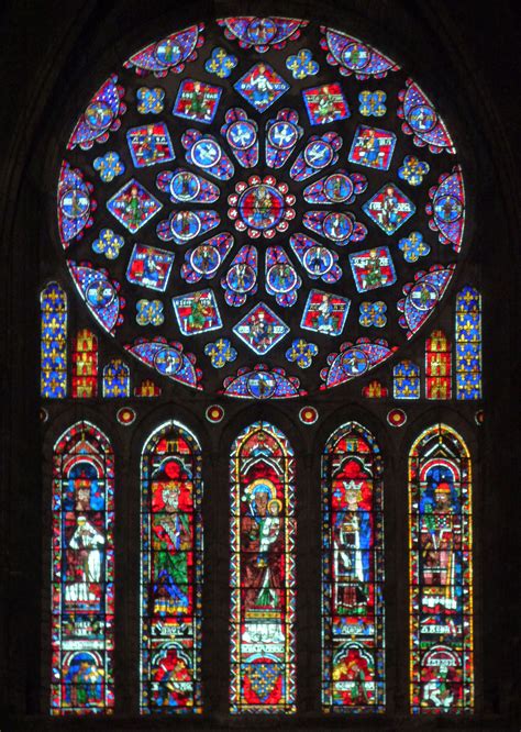 Chartres North Rose Cathedral Of Notre Dame De Chartres C 1145 And