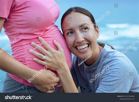 Two Lesbian Married Women Expecting Baby Stock Photo Shutterstock