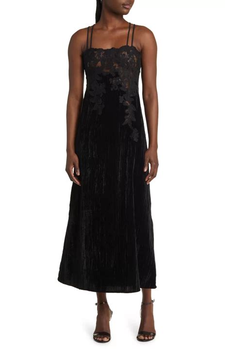 Top Shop Velvet And Lace Midi Slipdress We Select Dresses