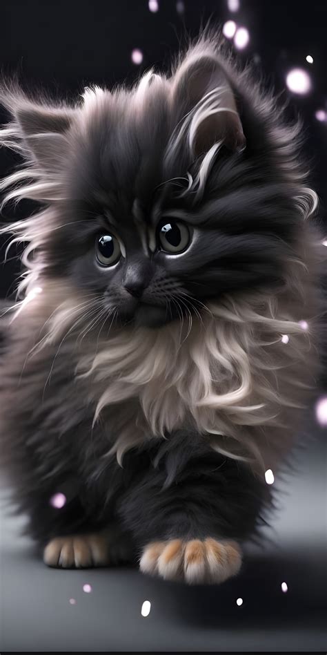 Furry Cat Black Phone Wallpaper HD - MyWallpapers.in