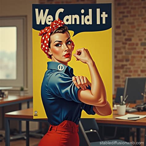 Modern Day Rosie the Riveter Office Worker | Stable Diffusion Online