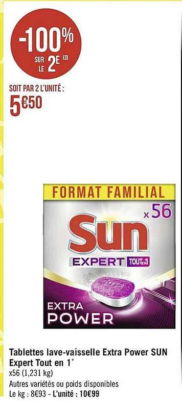 Promo Tablettes Lave Vaisselle Extra Power Sun Expert Tout En Chez