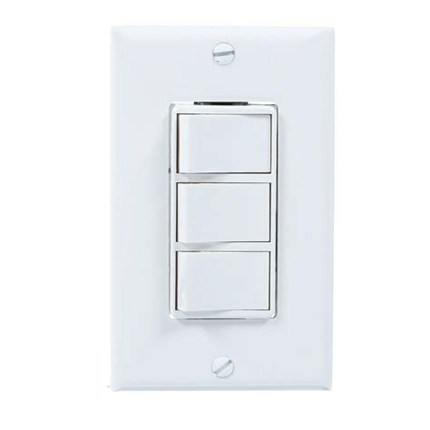 Bathroom Wall Control Heater Light Fan Switch 3-Rocker 4-Function 1 ...