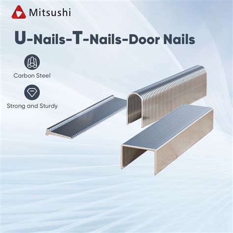 Mitsushi 600PCS 3 In 1 Heavy Duty U Door T Shaped Staple Nails Gun