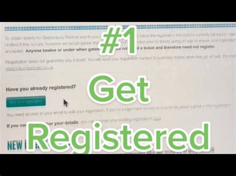 Glastonbury Ticket Tips No Get Registered Youtube