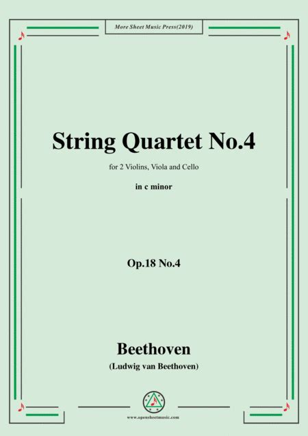 Beethoven String Quartet No In C Minor Op No Arr Msm By