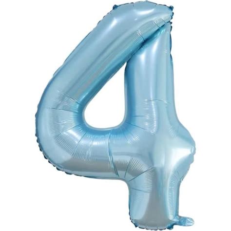 Pouces Ballon Chiffre Anniversaire Bleu Perle