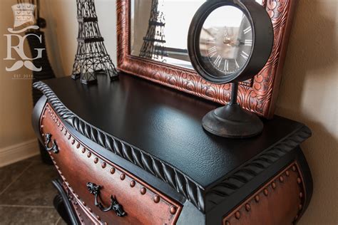 Bombay Chest And Mirror In Hammered And Aged Copper General Finishes