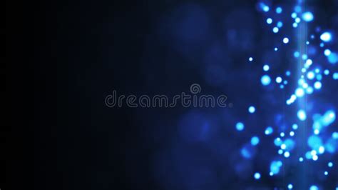 Blue Glowing Bokeh Lights Side Bar Background Stock Illustration